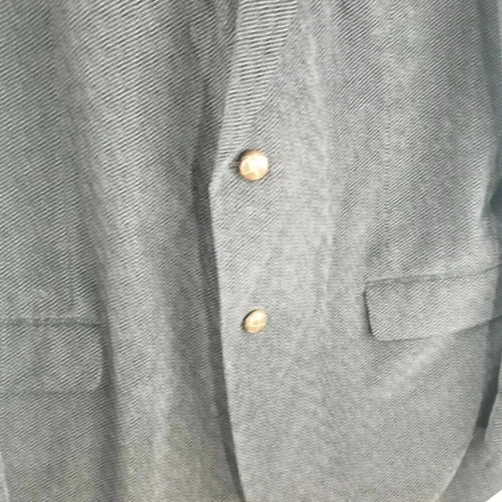 Men's Black Sports Herringbone Corduroy Career Office Blazer Sz 44L